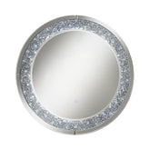 Coaster Lixue Round Wall Mirror with LED Lighting Silver Model 961428